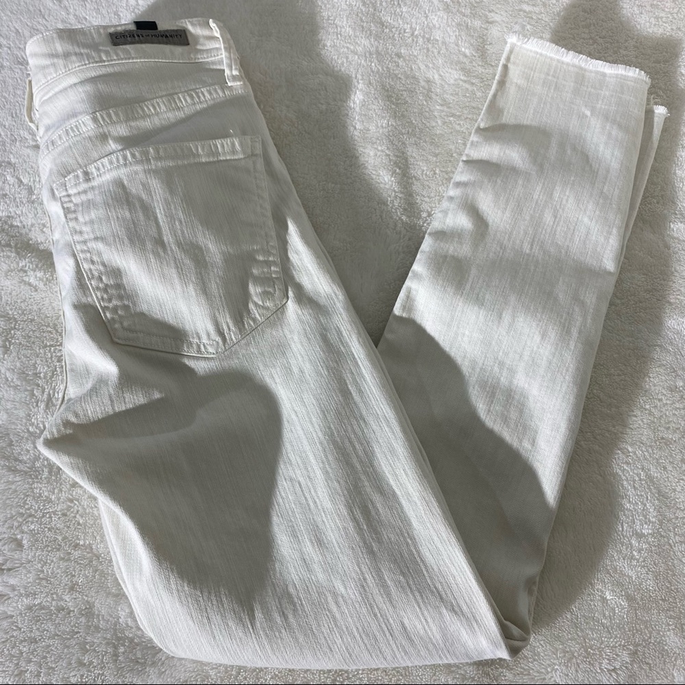 CITIZENS OF HUMANITY Rocket Crop High Rise Skinny Jeans Natural White